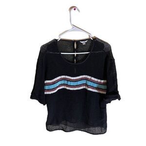 Guess Womens Blouse Size medium Short Sleeve Boho Style